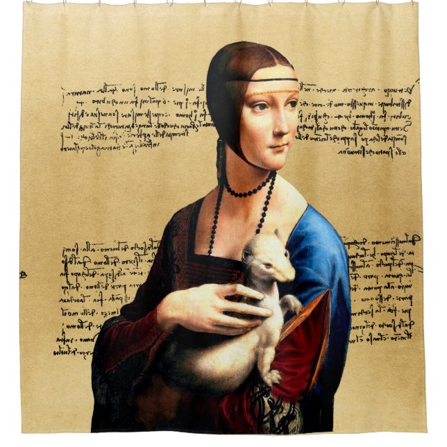 Leonardo da Vinci Lady with Ermine Shower Curtain (Front)