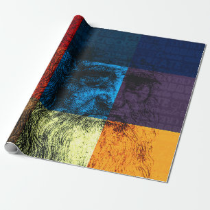 Leonardo Da Vinci Modern Self-Portrait Wrapping Paper