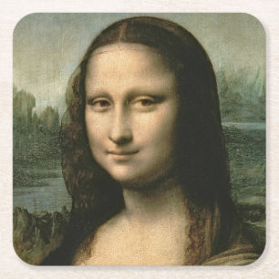 Leonardo da Vinci   Mona Lisa, c.1503-6 Square Paper Coaster
