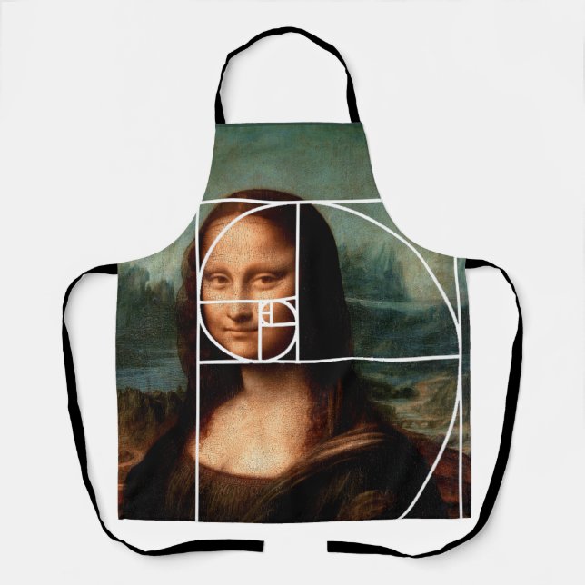 Leonardo da Vinci Mona Lisa Fibonacci Sequence Apron (Front)