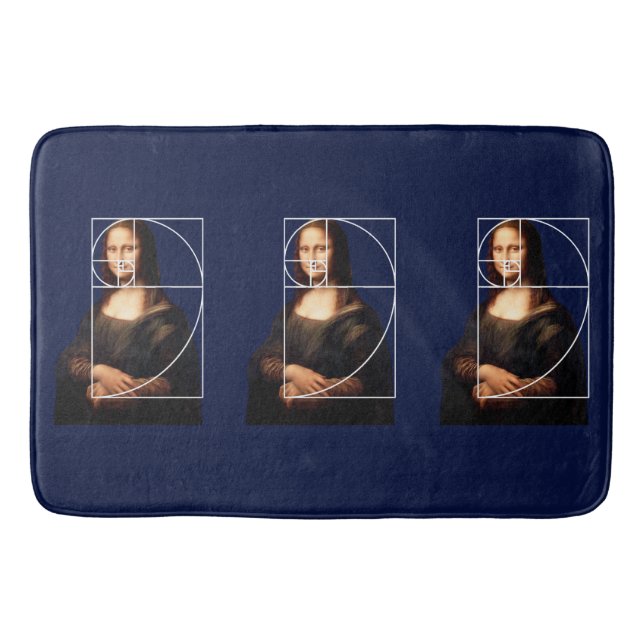 Leonardo da Vinci Mona Lisa Fibonacci Sequence Bath Mat (Front)