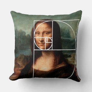 Leonardo da Vinci Mona Lisa Fibonacci Sequence Cushion