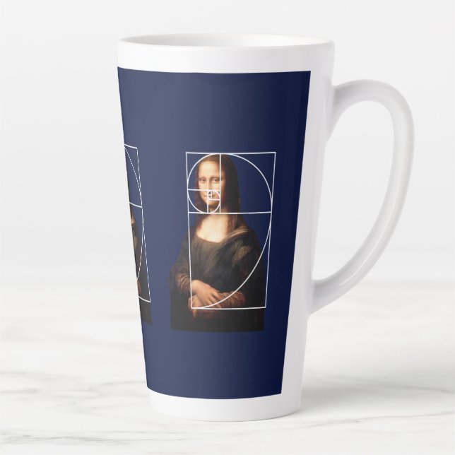 Leonardo da Vinci Mona Lisa Fibonacci Sequence Latte Mug (Right)