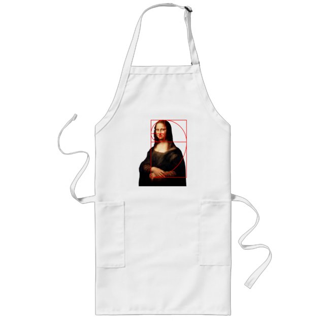 Leonardo da Vinci Mona Lisa Fibonacci Sequence Long Apron (Front)