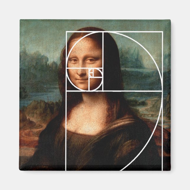 Leonardo da Vinci Mona Lisa Fibonacci Sequence Magnet (Front)