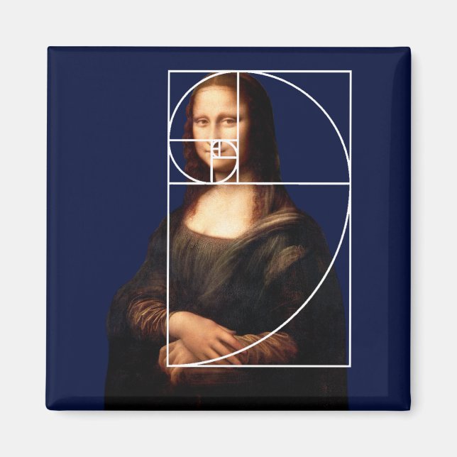 Leonardo da Vinci Mona Lisa Fibonacci Sequence Magnet (Front)
