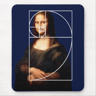 Leonardo da Vinci Mona Lisa Fibonacci Sequence Mouse Mat