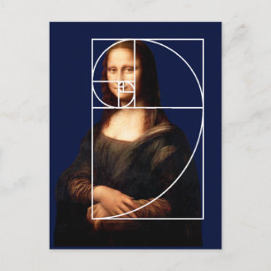 Leonardo da Vinci Mona Lisa Fibonacci Sequence Postcard