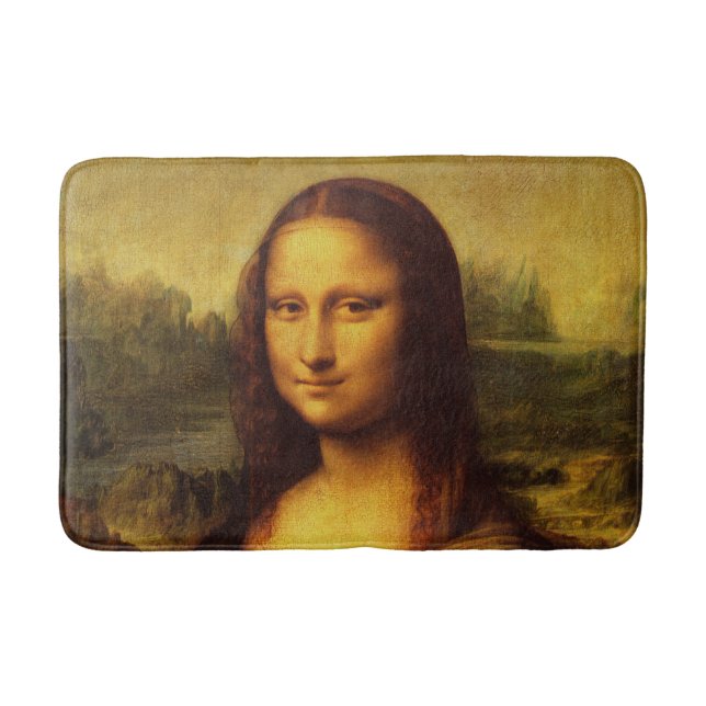 Leonardo Da Vinci Mona Lisa Fine Art Painting Bath Mat (Front)