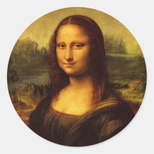 Leonardo Da Vinci Mona Lisa Fine Art Painting Classic Round Sticker