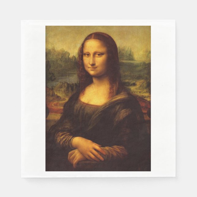 Leonardo Da Vinci Mona Lisa Fine Art Painting Napkin (Front)