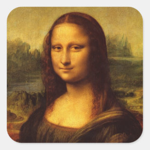 Leonardo Da Vinci Mona Lisa Fine Art Painting Square Sticker