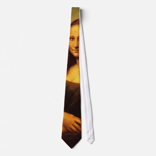 Leonardo Da Vinci Mona Lisa Fine Art Painting Tie (Front)