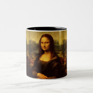 Leonardo Da Vinci Mona Lisa Fine Art Painting Two-Tone Coffee Mug