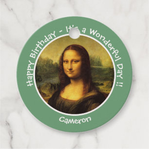 Leonardo da Vinci Mona Lisa Party Collection Favour Tags