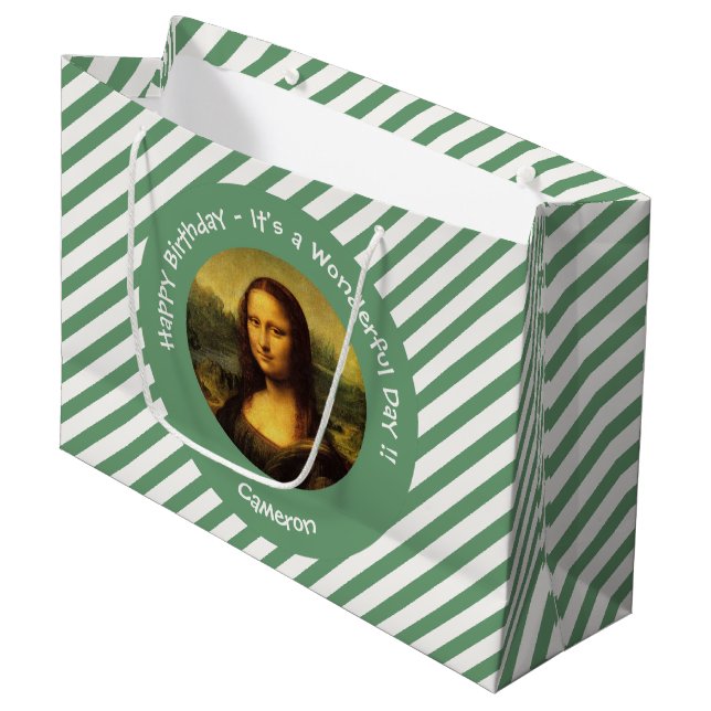 Leonardo da Vinci Mona Lisa Party Collection Large Gift Bag (Front Angled)