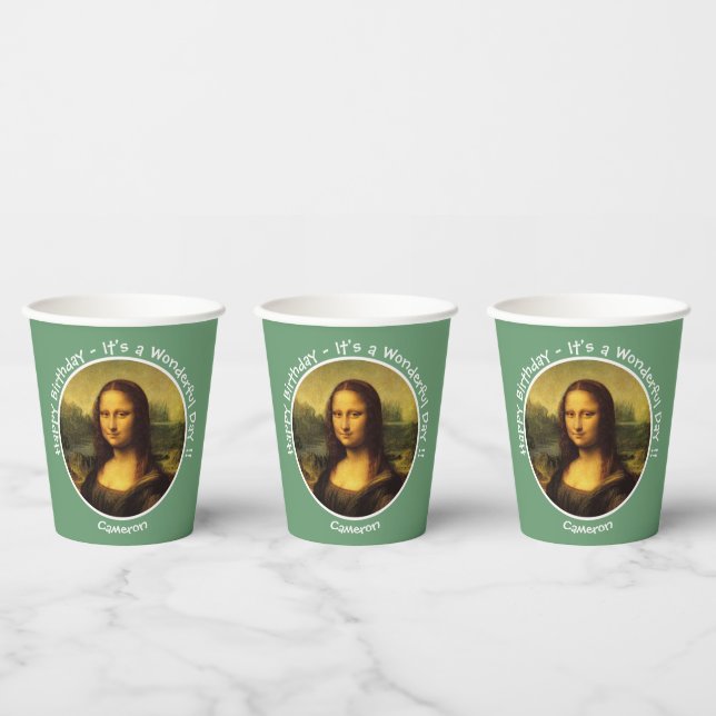 Leonardo da Vinci Mona Lisa Party Collection Paper Cups (Multi)