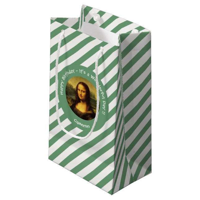 Leonardo da Vinci Mona Lisa Party Collection Small Gift Bag (Front Angled)