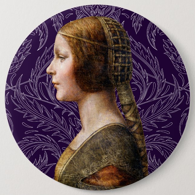 Leonardo da Vinci Portrait La Bella Principessa 6 Cm Round Badge (Front)