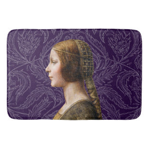 Leonardo da Vinci Portrait La Bella Principessa Bath Mat