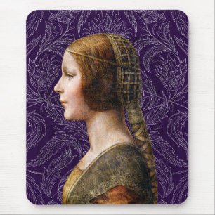 Leonardo da Vinci Portrait La Bella Principessa Mouse Mat