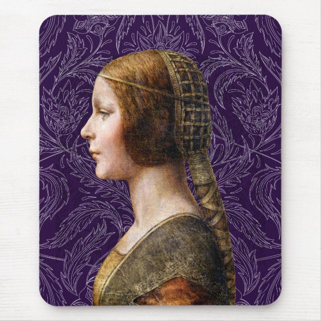 Leonardo da Vinci Portrait La Bella Principessa Mouse Mat (Front)