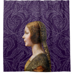 Leonardo da Vinci Portrait La Bella Principessa Shower Curtain