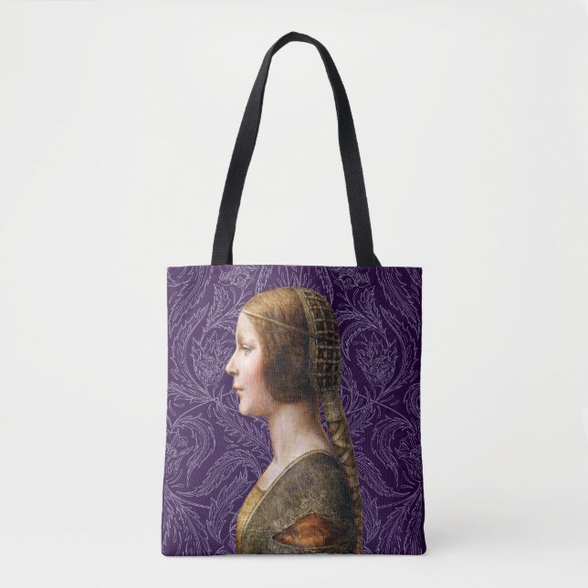 Leonardo da Vinci Portrait La Bella Principessa Tote Bag (Front)