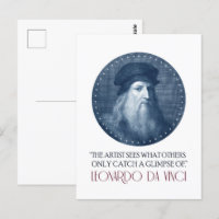 Leonardo da Vinci Portrait with Quote