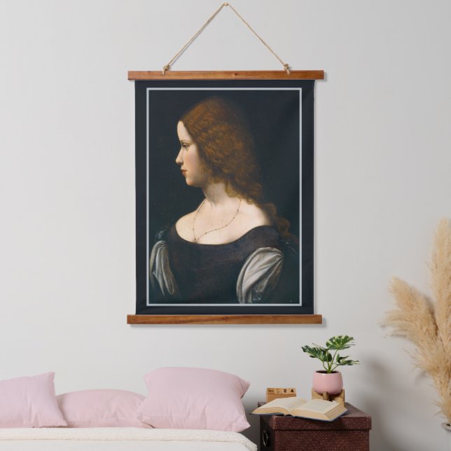 Leonardo Da Vinci Portrait Young Lady Famous Art Hanging Tapestry (Bedroom)