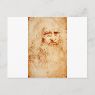 Leonardo da Vinci, purported self-portrait. Postcard