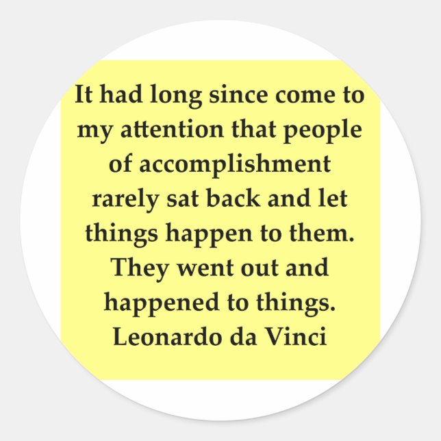 leonardo da vinci quote classic round sticker (Front)