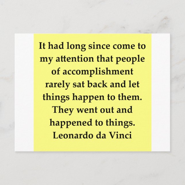 leonardo da vinci quote postcard (Front)
