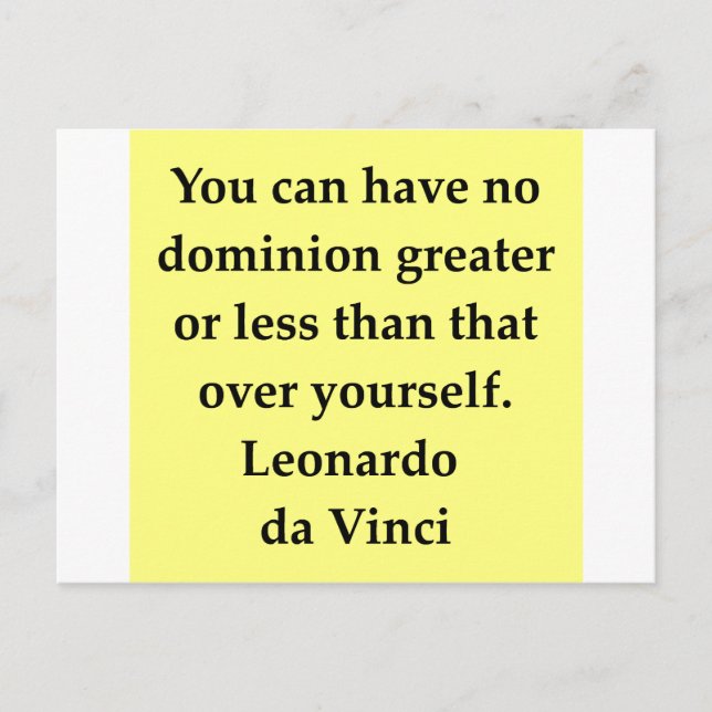 leonardo da vinci quote postcard (Front)