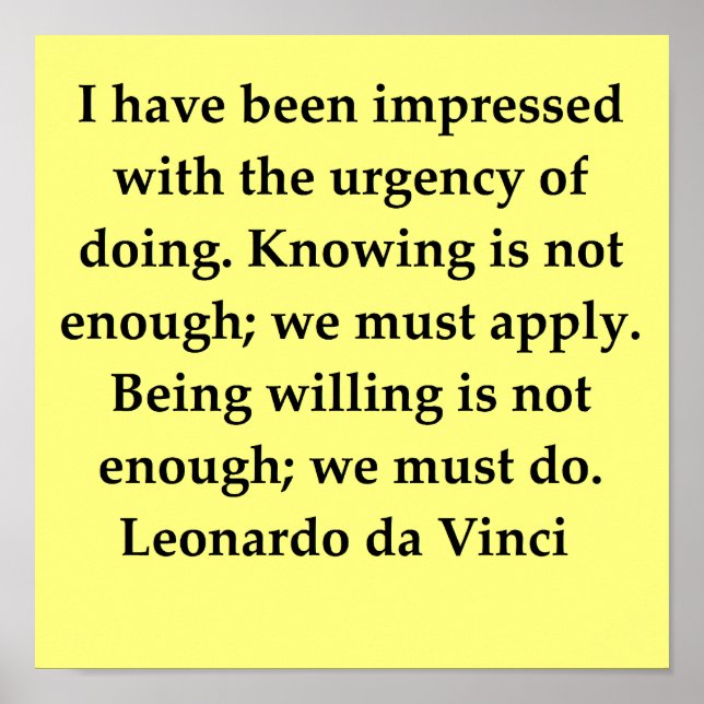 leonardo da vinci quote poster (Front)