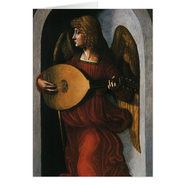 Leonardo da Vinci"s An Angel in Red with a Lute (Front)