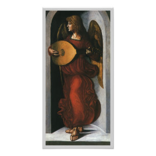 Leonardo da Vinci"s An Angel in Red with a Lute Photo Print