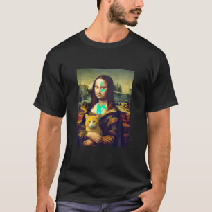 Leonardo da Vinci s Mona Lisa Holding a Cat Funny  T-Shirt
