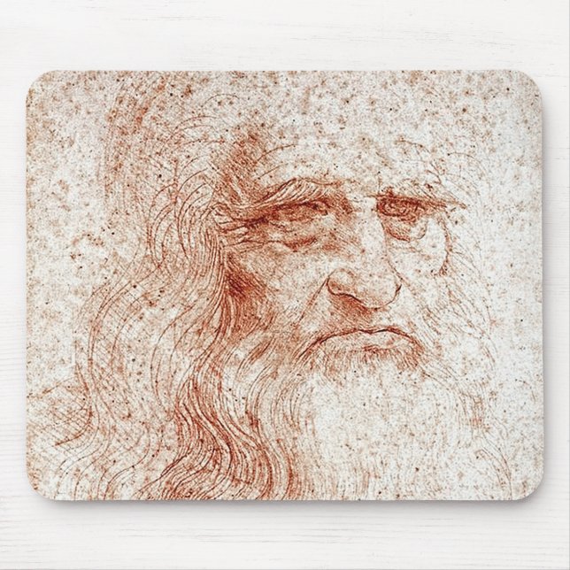 Leonardo da Vinci Self Portrait Art Mouse Pad (Front)