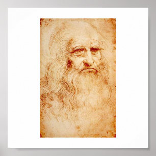 Leonardo Da Vinci Self-Portrait circa 1510-1515 Poster