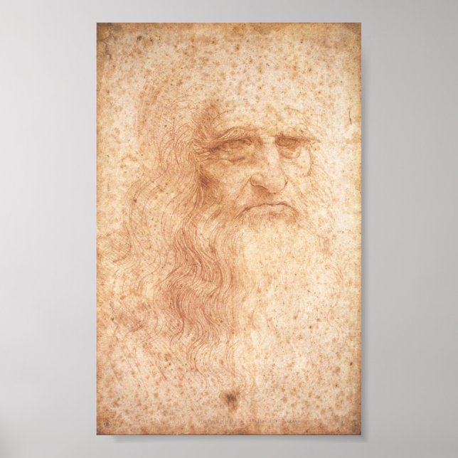 Leonardo da Vinci Self Portrait Poster c. 1513 (Front)