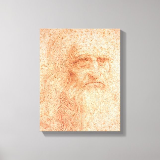 Leonardo da Vinci Self Portrait Red Chalk Canvas Print (Front)