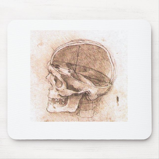 Leonardo da Vinci Skull Anatomy Fine Art Mouse Mat (Front)