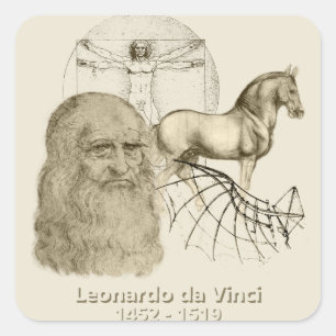 Leonardo da Vinci Square Sticker