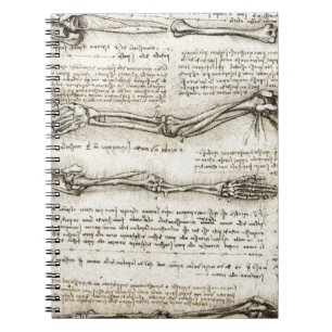Leonardo da Vinci - Studies of the Arm Artwork Notebook