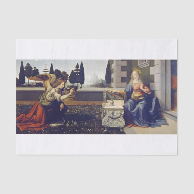 Leonardo Da Vinci | The Annunciation (circa 1472) Tissue Paper (Front)