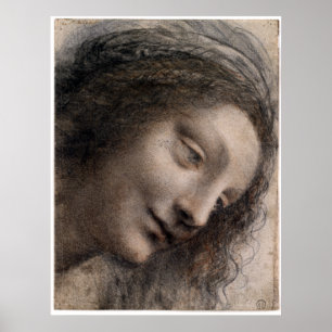 Leonardo da Vinci The Head of the Virgin Poster