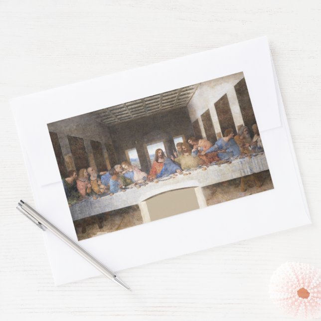 Leonardo da Vinci The Last Supper Fine Art Rectangular Sticker (Envelope)