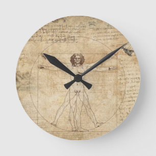 Leonardo Da Vinci The Vitruvian Man Round Clock