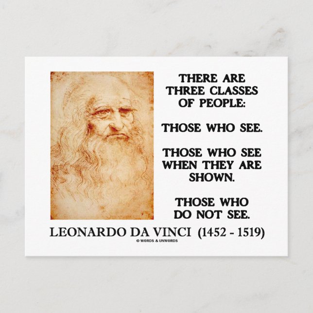 Leonardo da Vinci Three Classes Of People Quote Postcard (Front)